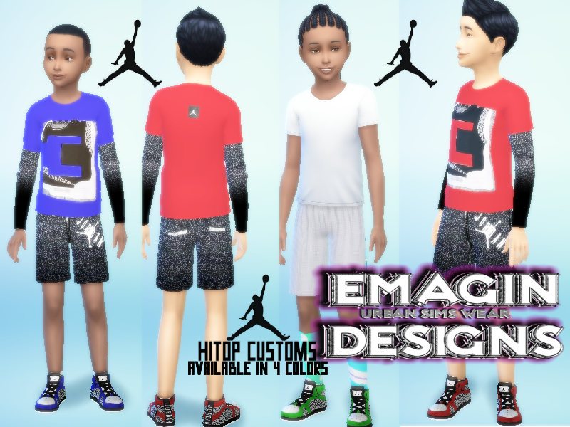 The Sims Resource - Boy & Girls Hitop Jordan Shoes