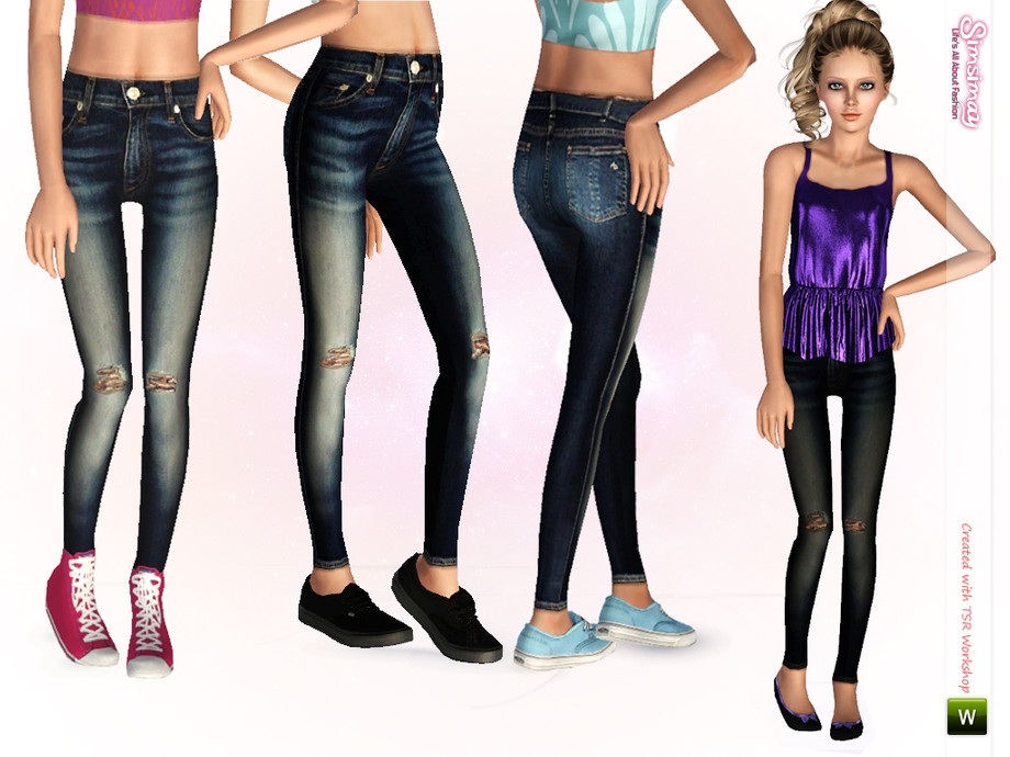 The Sims Resource - Teen High Waisted Jeans