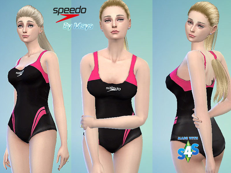 The Sims Resource - Black and pink Speedo Bathing Suit