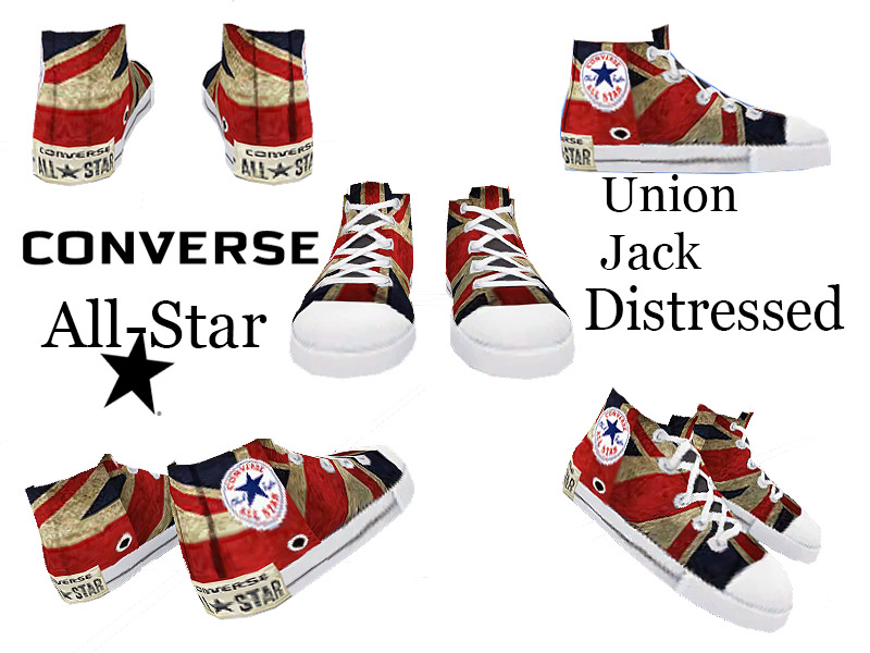 The Sims Resource - Union Jack Distressed Converse All Star