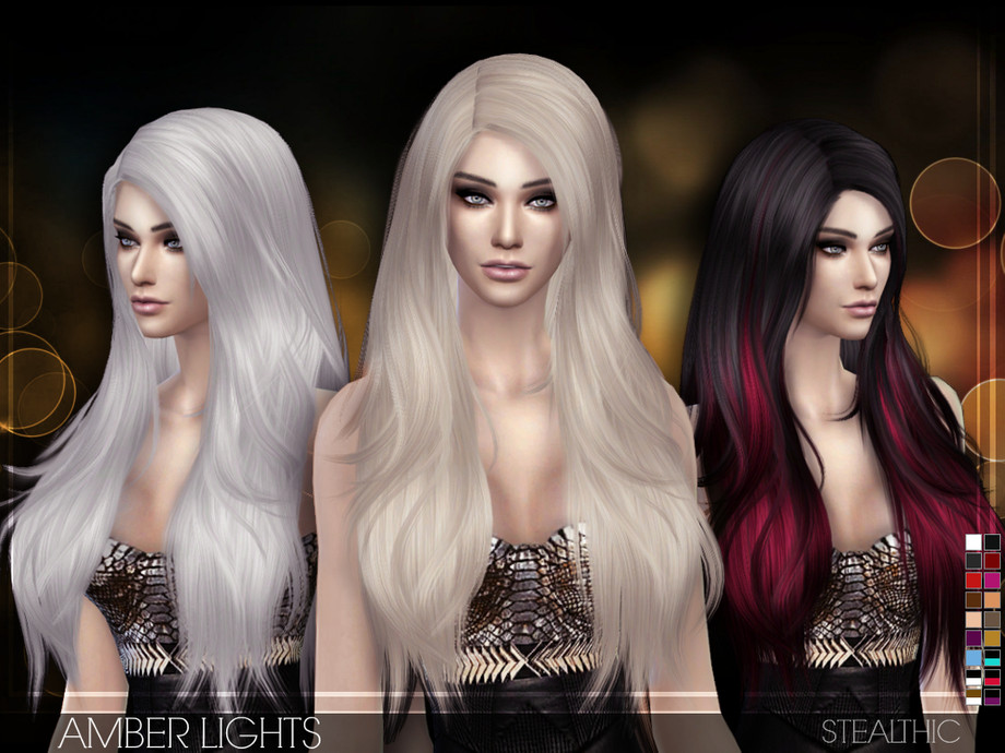 The Sims Resource - Stealthic - Amber Lights (Female Hair)