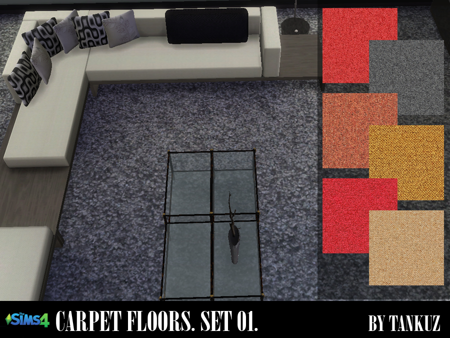 The Sims Resource - The Sims 4. Carpet Floors by Tankuz. Set 01.