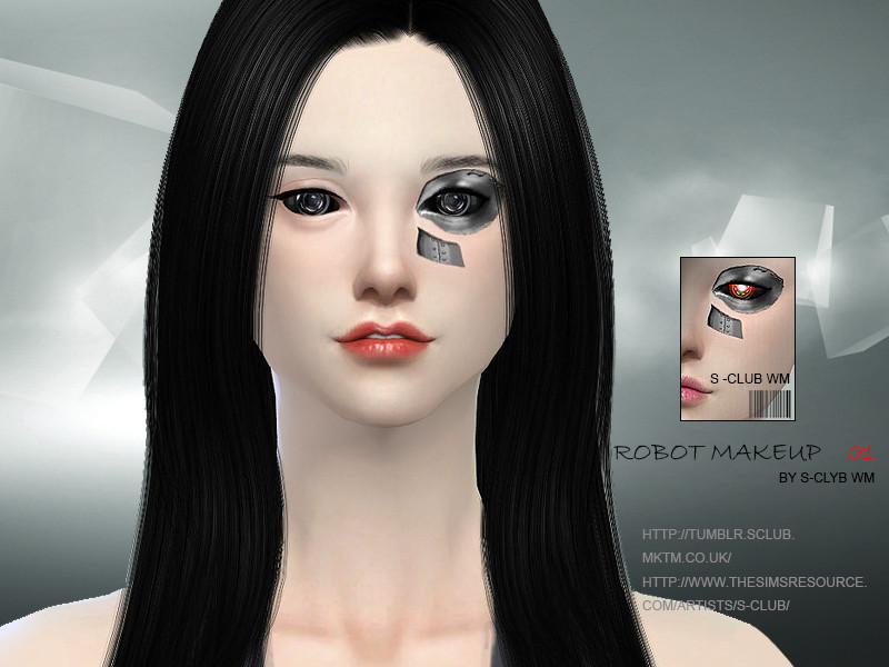 The Sims Resource - S-Club ts4 WM Robot makeup 01