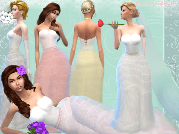 The Sims Resource - Princess Wedding Dress Collection