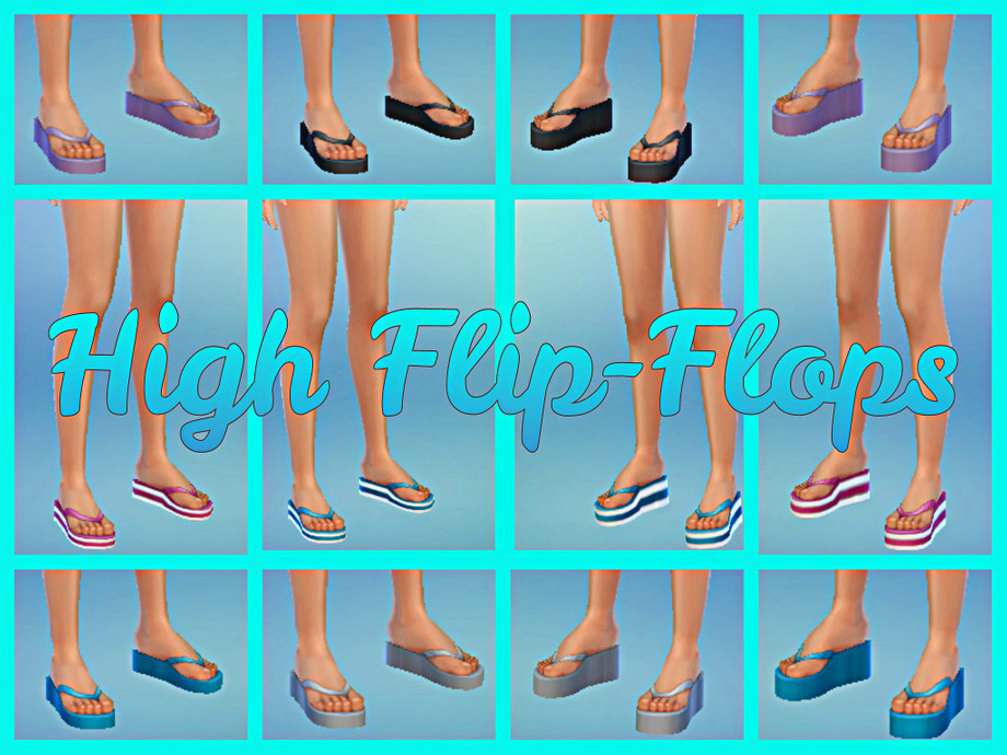 The Sims Resource - Just-The-Sims High Flip-Flops (2 Versions)