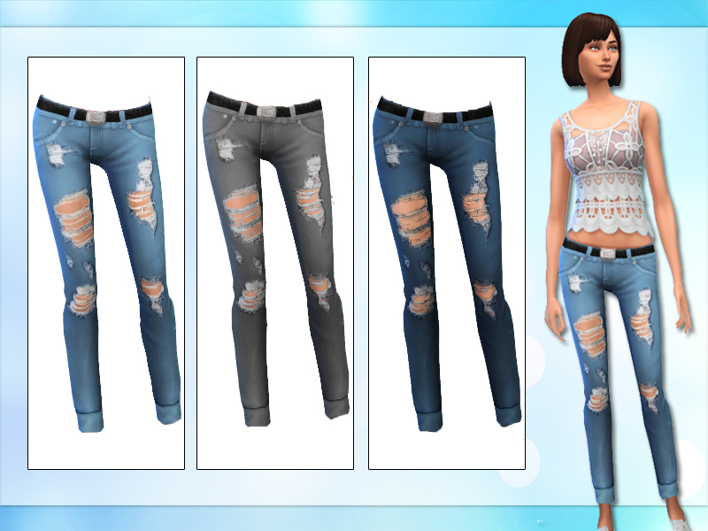 The Sims Resource - Ripped Jeans Maxis Match