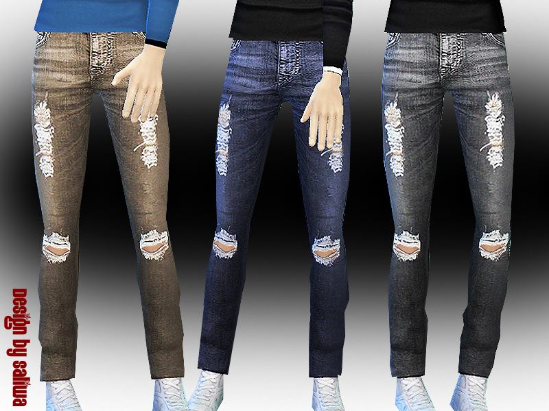 The Sims Resource - Men's Ripped Jeans
