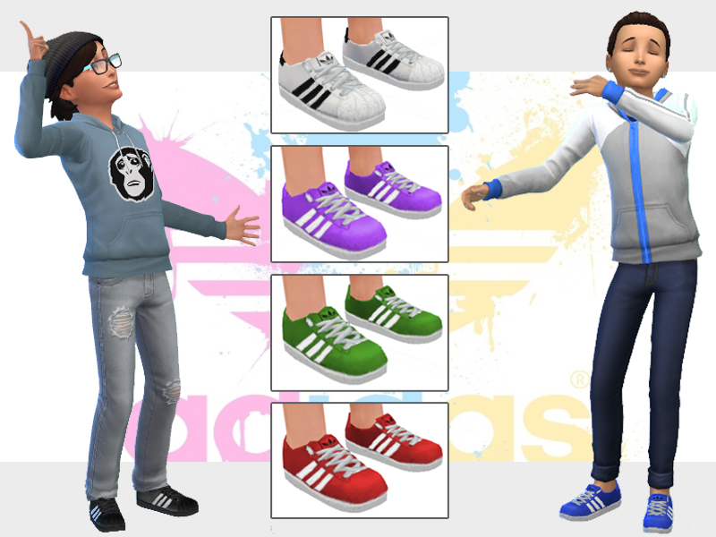 Lollaleeloo's Adidas Shoes for Sims Kids