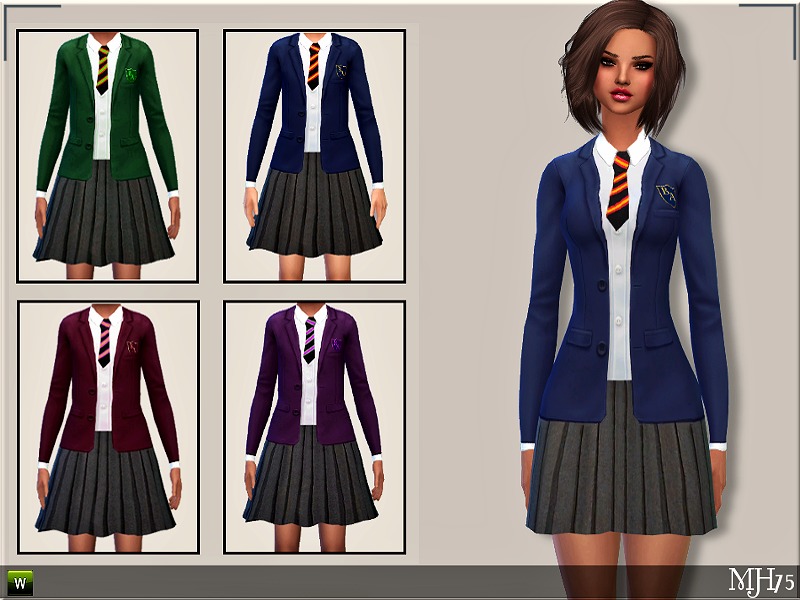 The Sims Resource - S4 School Uniform F/T