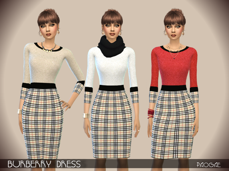 The Sims Resource - Burberry Dress