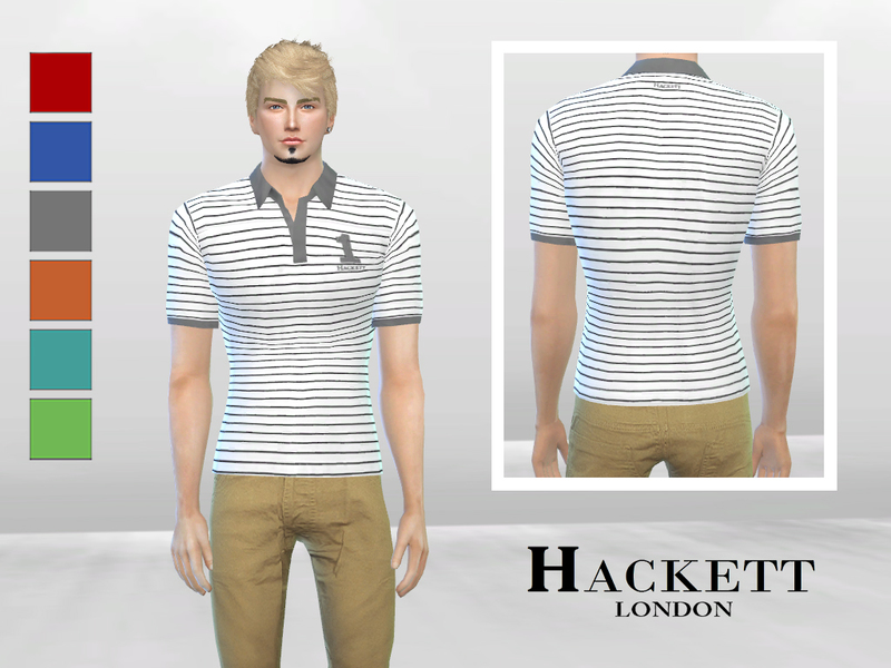 The Sims Resource - Simple Striped Polo Shirt