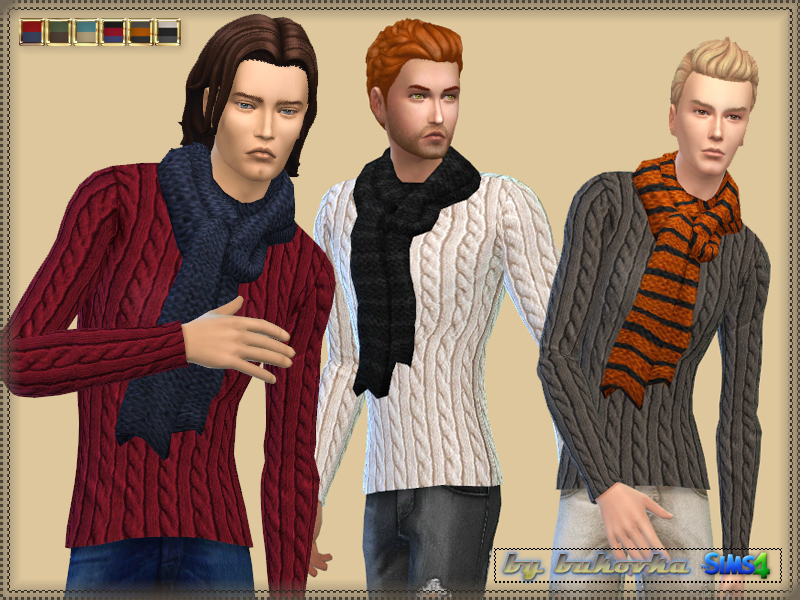 The Sims Resource - Sweater with Scarf