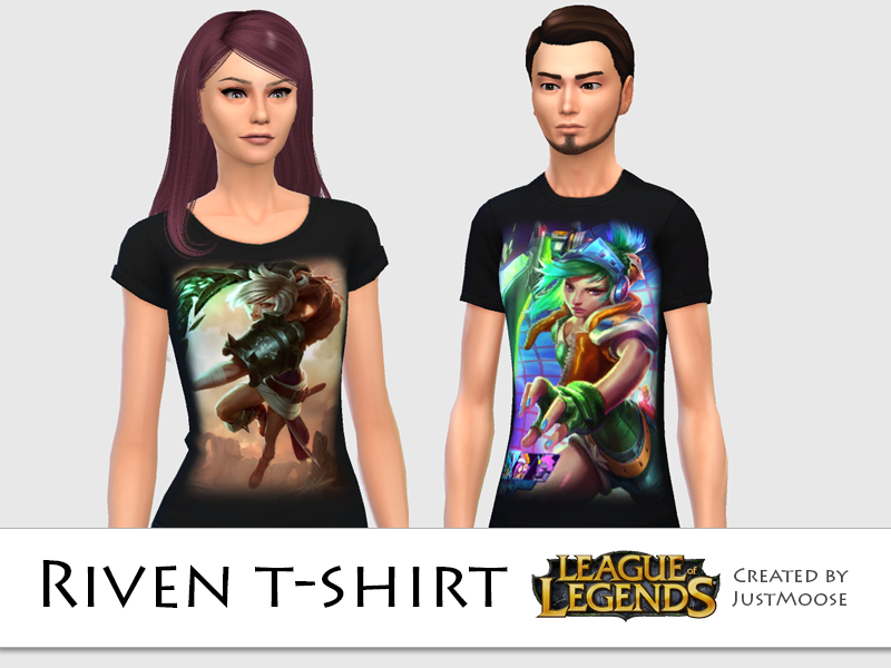 The Sims Resource - Set of League of Legends T-Shirts with Riven