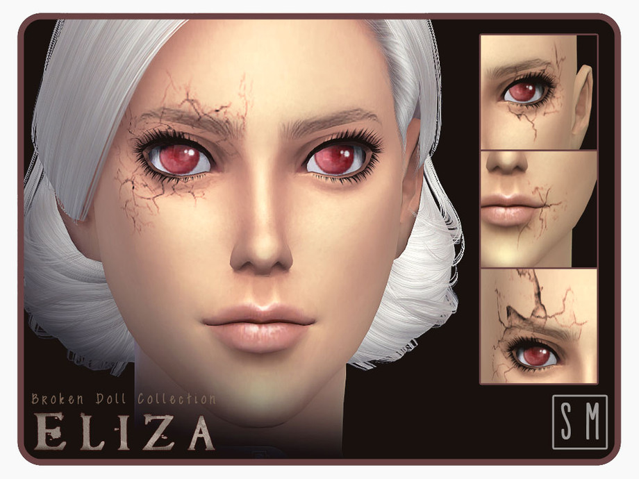 The Sims Resource - [ Eliza ] - Cracked Doll Eyeshadow