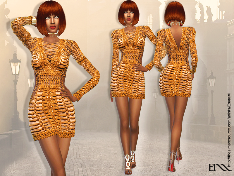 The Sims Resource - EM_ Mini Long Sleeve Dress
