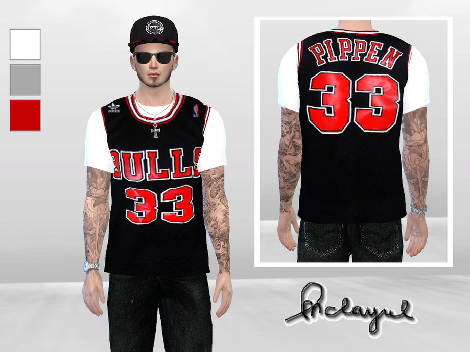 The Sims Resource - NBA Jersey Bulls With Shirt (Request)