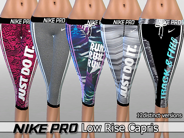The Sims Resource - Nike Pro Low Rise Capris Pack