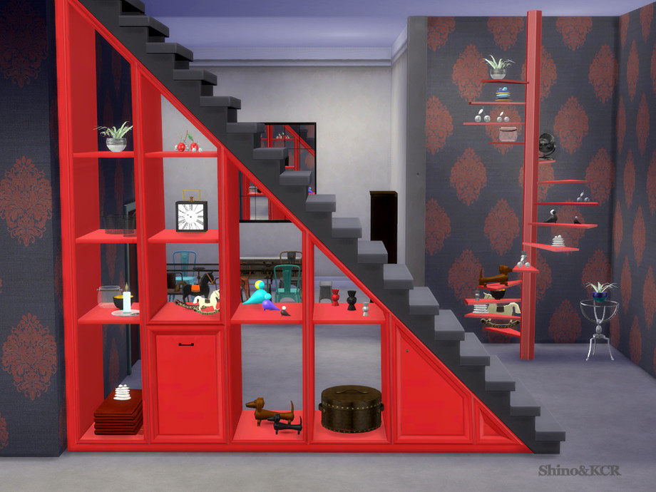 The Sims Resource Under Stair Shelves And Deco Spiralstair