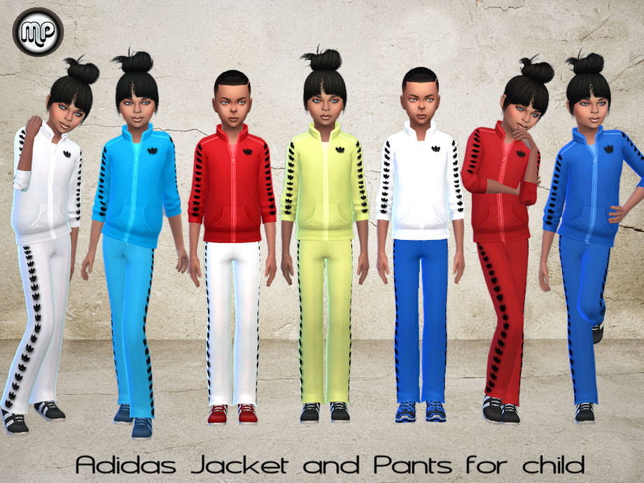 The Sims Resource - MP Adidas Jacket and pants For Child