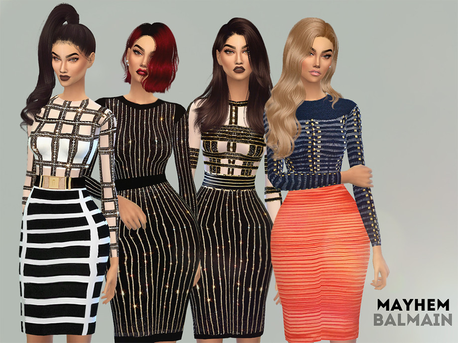The Sims Resource - Balmain Dress Set