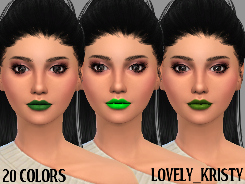 The Sims Resource - Matte Green Lipsticks