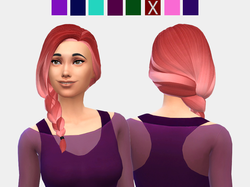 The Sims Resource - Get together Side Ponytail Retexturing/Recolor