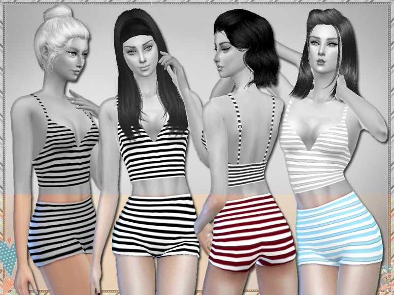 The Sims Resource - 'Rayures' Shorts