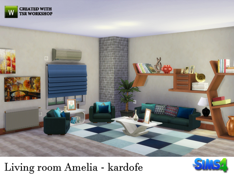 The Sims Resource - kardofe_Living room Amelia