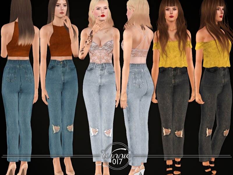 The Sims Resource - Classic Boyfriend Jeans