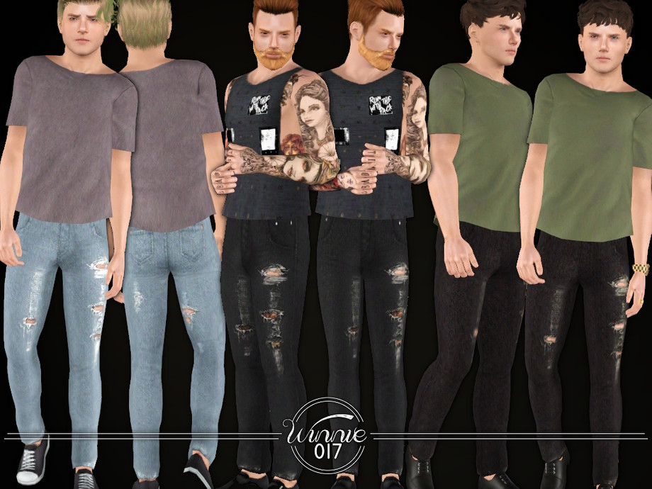 The Sims Resource - Basic Skinny Men's Jeans