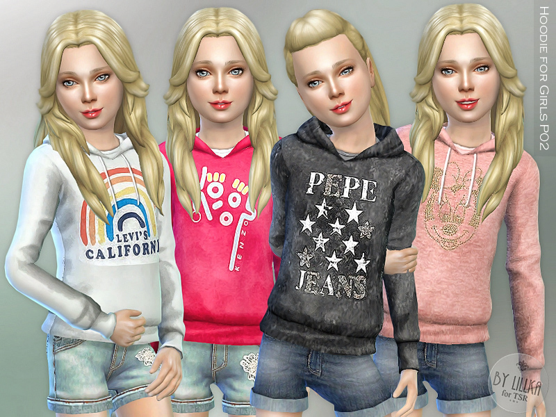 The Sims Resource - Hoodie for Girls P02