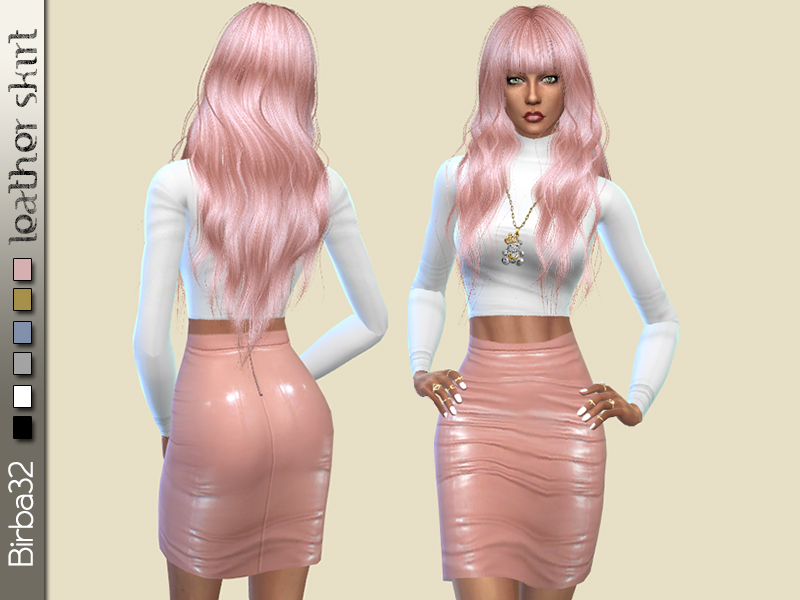 MOSCHINO THINK PINK COLLECTION  Sims 4 clothing, Sims, Leather skirt long