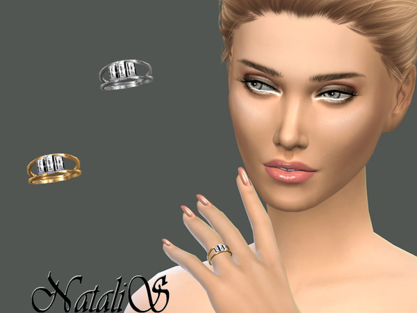 The Sims Resource - NataliS_Baguette crystals engagement ring left