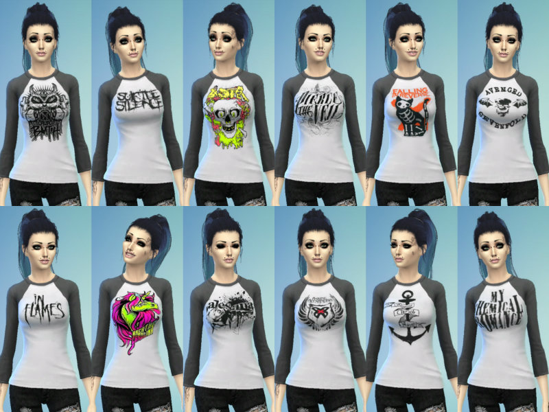 The Sims Resource - Baseball band shirts