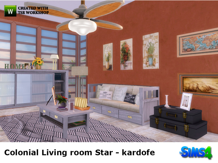 Kardofe Colonial Living Room Star Library