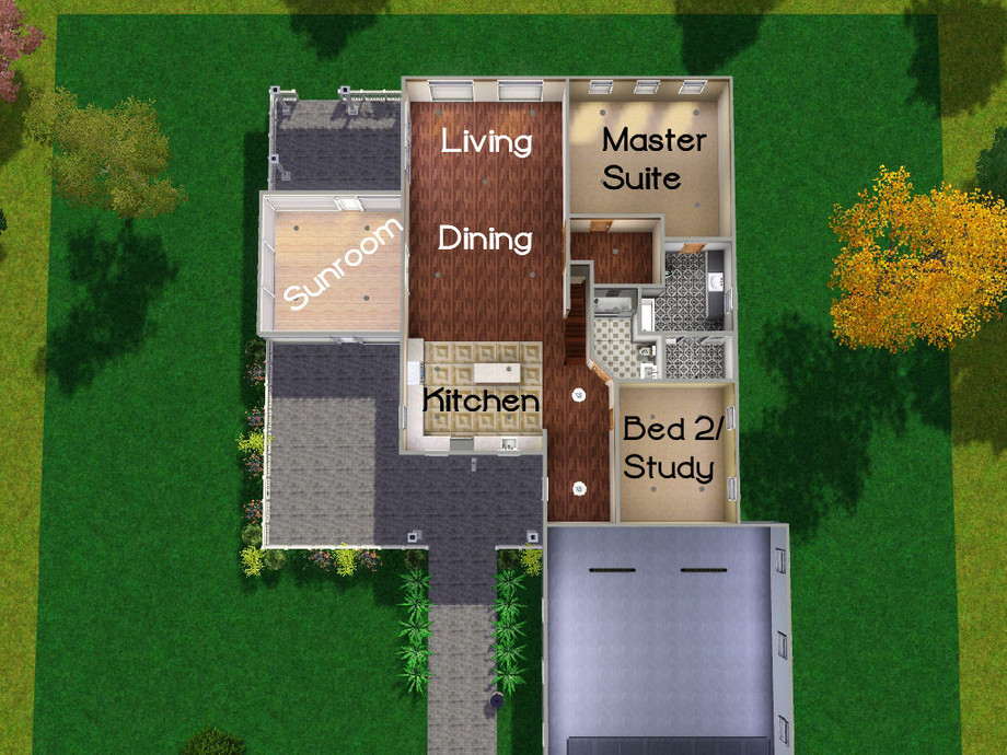 The Sims Resource - Contemporary Cottage 2 bd 2 ba