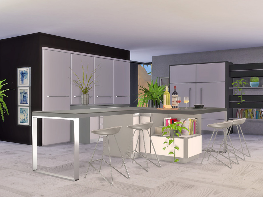 Black White Kitchen - Counter Island, created by ung999 - Click to view det...