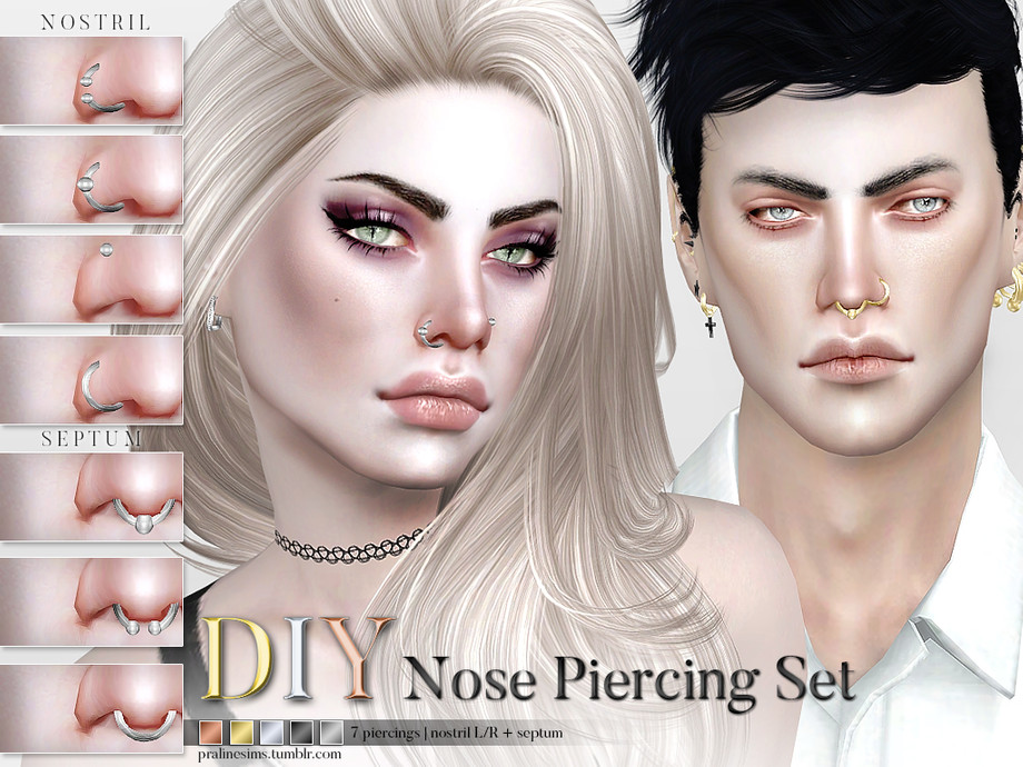 The Sims Resource - DIY Nose Piercing Set