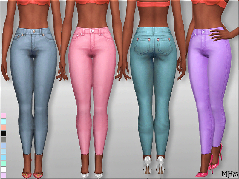 The Sims Resource - S4 High Waist Skinny Jeans (Updated 2020)