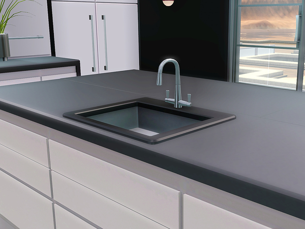 The Sims Resource - Black White Kitchen - Sink Counter