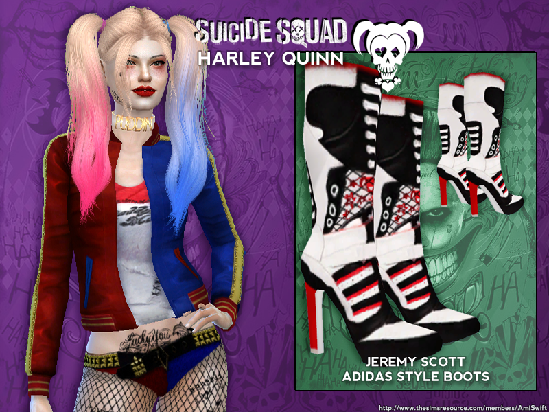 The Sims Resource - Suicide Squad's Harley Quinn Boots - mesh needed