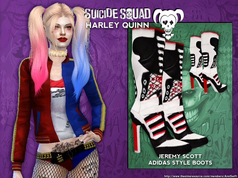 AmiSwift's Suicide Squad's Harley Quinn Boots - mesh needed