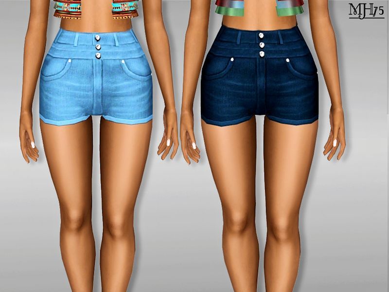 The Sims Resource - S3 High Waisted Shorts AF