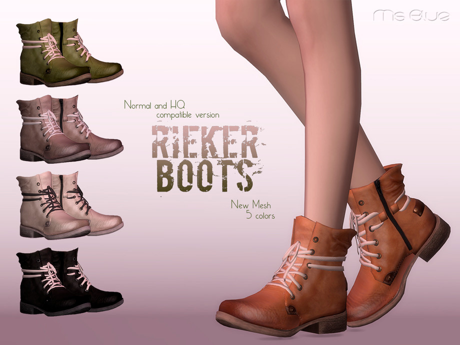 The Sims Resource - Rieker Boots Normal+HQ Compatible