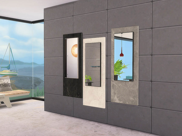 The Sims Resource - Black White Bathroom - Wall Mirror