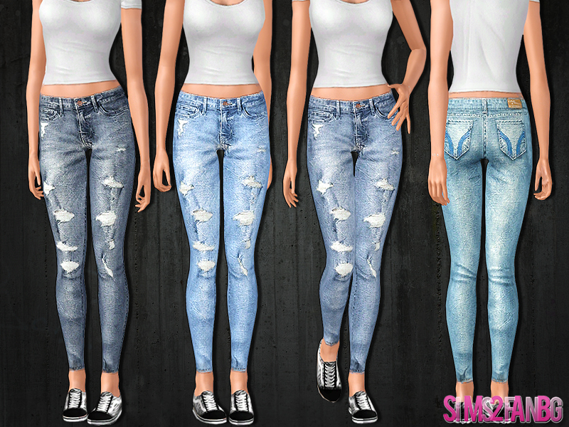 The Sims Resource - 466 - Ripped skinny jeans