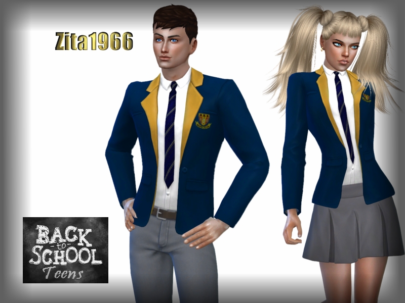The Sims Resource - ZITA TEEN SCHOOL BLAZER - Dine Out needed
