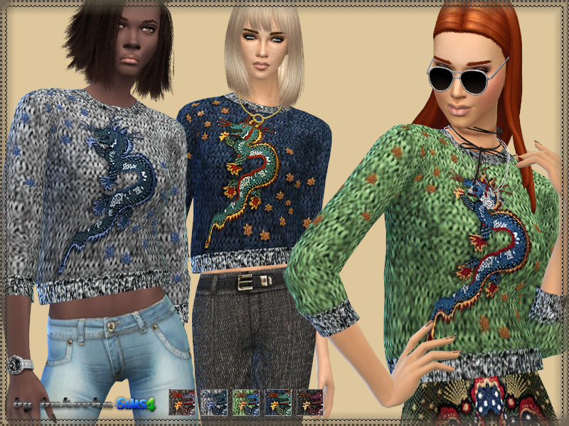 The Sims Resource - Sweater Dragon