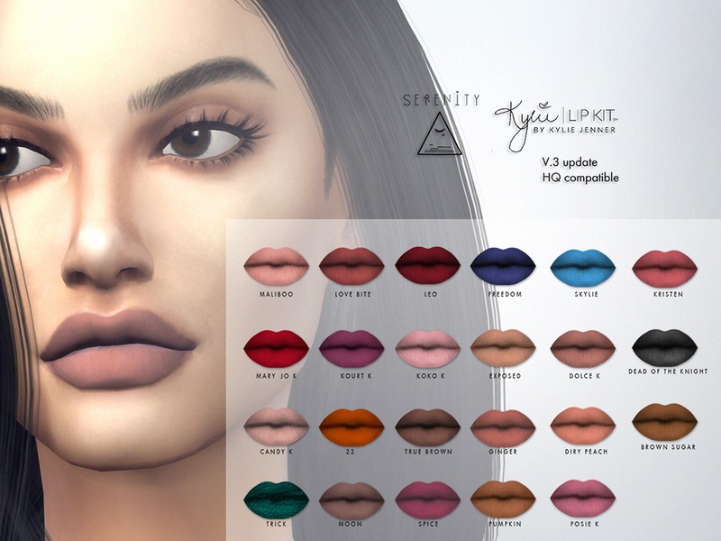 The Sims Resource - Kylie Cosmetic Matte Lipsticks updated (v.3) all colors