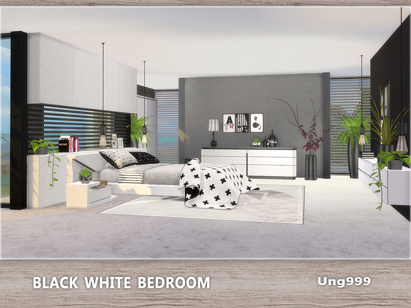The Sims Resource - Black White Bedroom